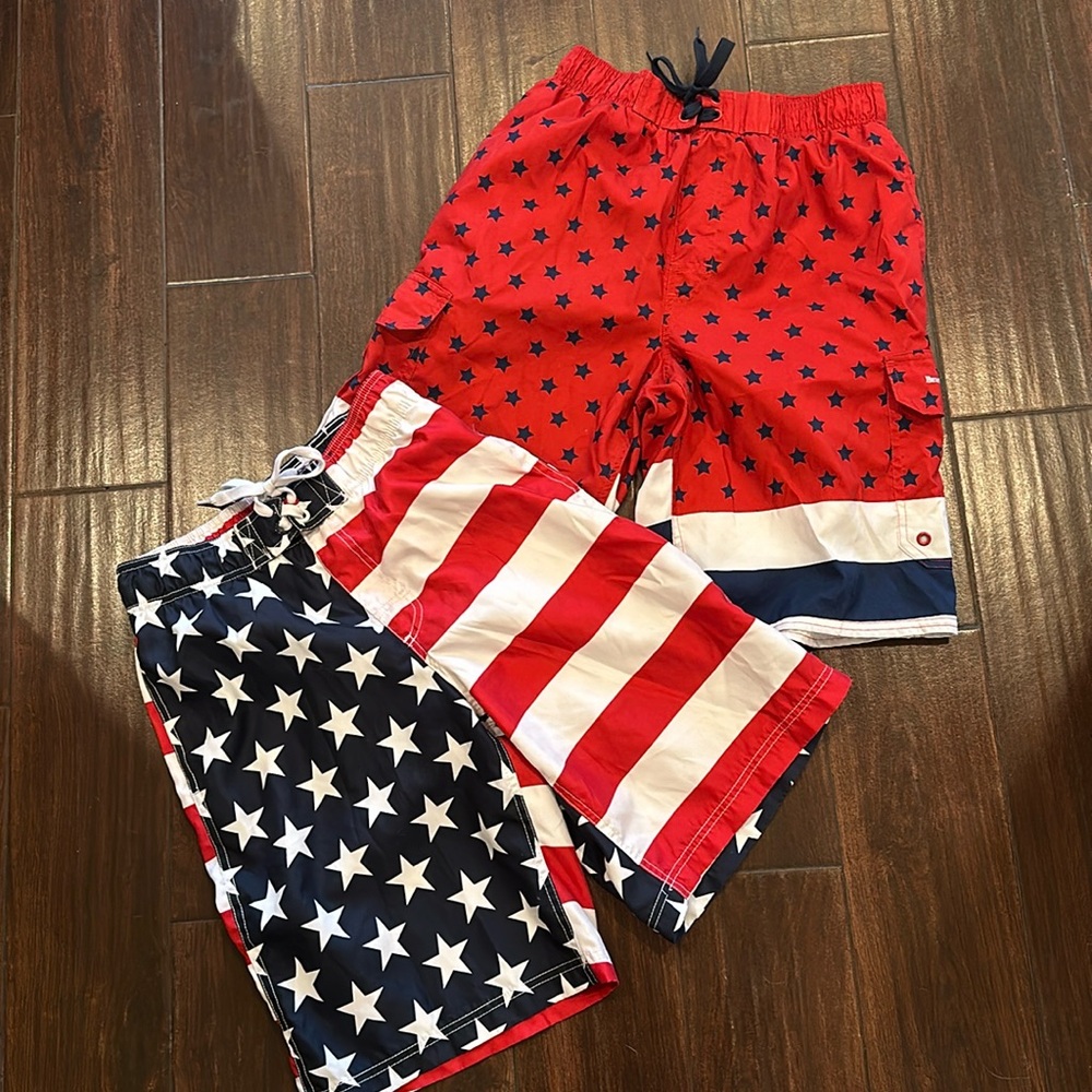 Patriotic bundle USA American flag swim shorts trunks Beverly Hills Polo Club